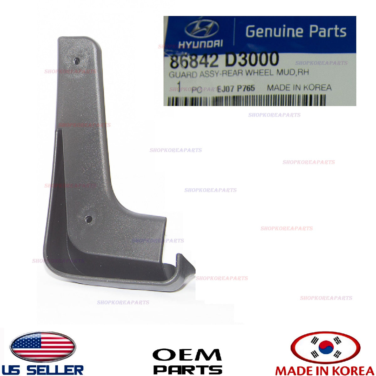 1pc GENUINE Rear RIGHT Passenger Mud Guards Flaps Splash Shield TUCSON 2016-2021