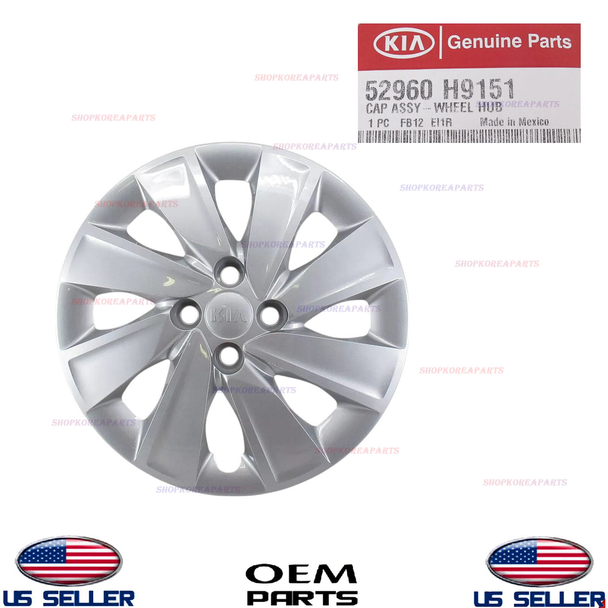 GENUINE Hub Cap Wheel Cover OEM 2018-2023 Kia Rio 52960-H9151