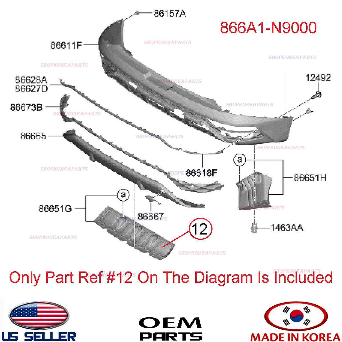 GENUINE Rear Bumper Lower Cover Splash Shield ⭐OEM⭐ Tucson XRT 2022-2024