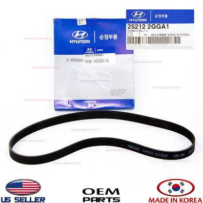 GENUINE Fan Drive Belt V-Ribbed OEM Hyundai Kia 2.0L 2.4L *See compatibility