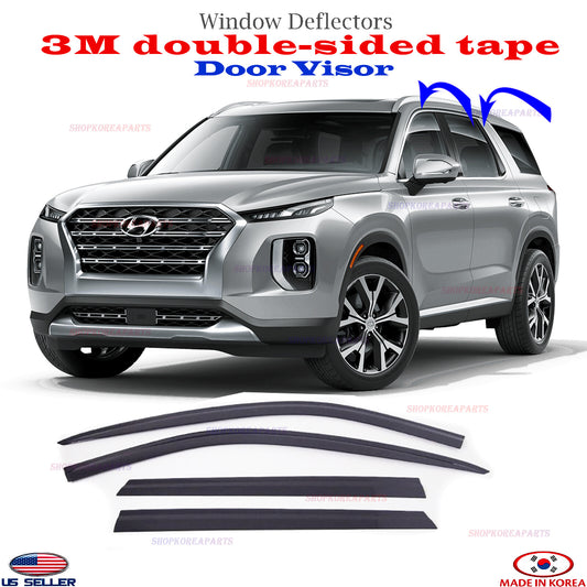 Smoke Window Vent Sun Visor Rain Guard deflector For HYUNDAI 2019-2025 Palisade