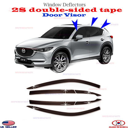 Door Visor Vent Shade Rain Window Guard fits for Mazda CX5 2017-2021 6pcs