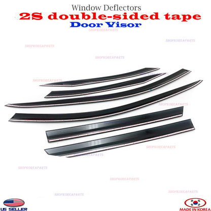 ⭐6pcs⭐ Window Door Visor Vent Shade Rain Guard fits 2022-2025 Hyundai Tucson