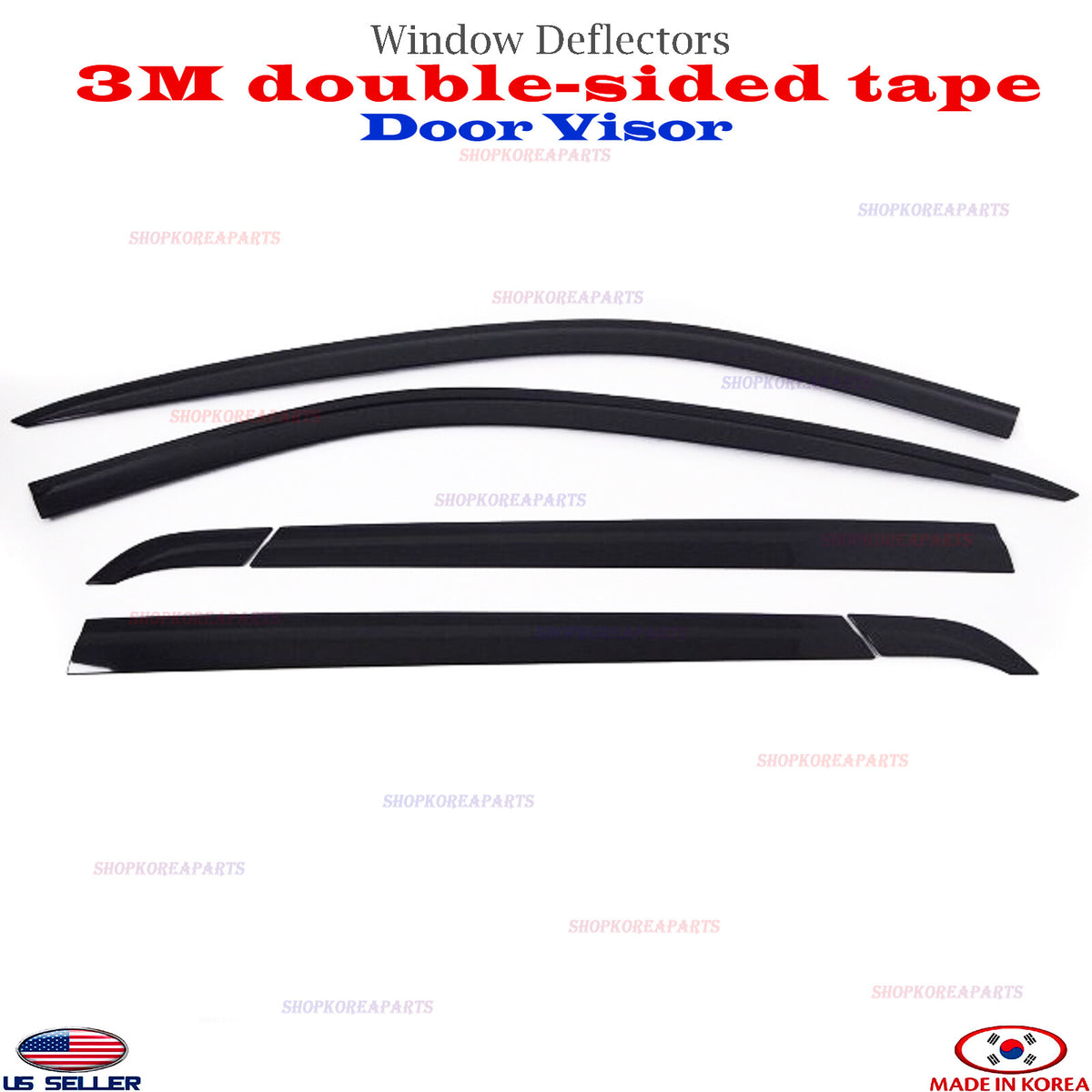 DOOR VISOR WINDOW WIND VENT DEFLECTOR fits HYUNDAI PALISADE 2019-2025 ⭐6pcs⭐