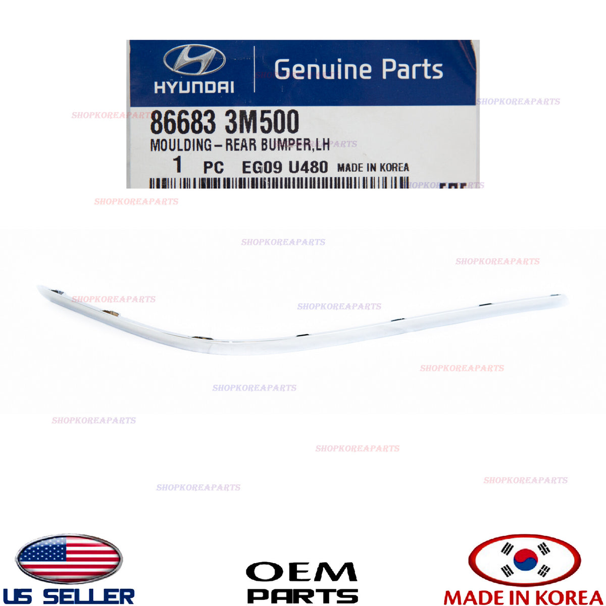 GENUINE Moulding Chrome Strip Rear Bumper Driver Side OEM GENESIS SEDAN 2012-14