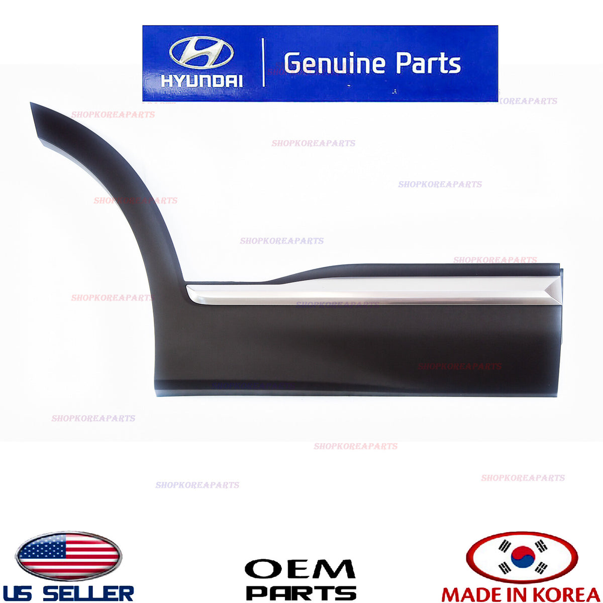 Rear Door Lower Molding Right Passenger Side w/Chrome Garnish Santa Fe 2019-2023