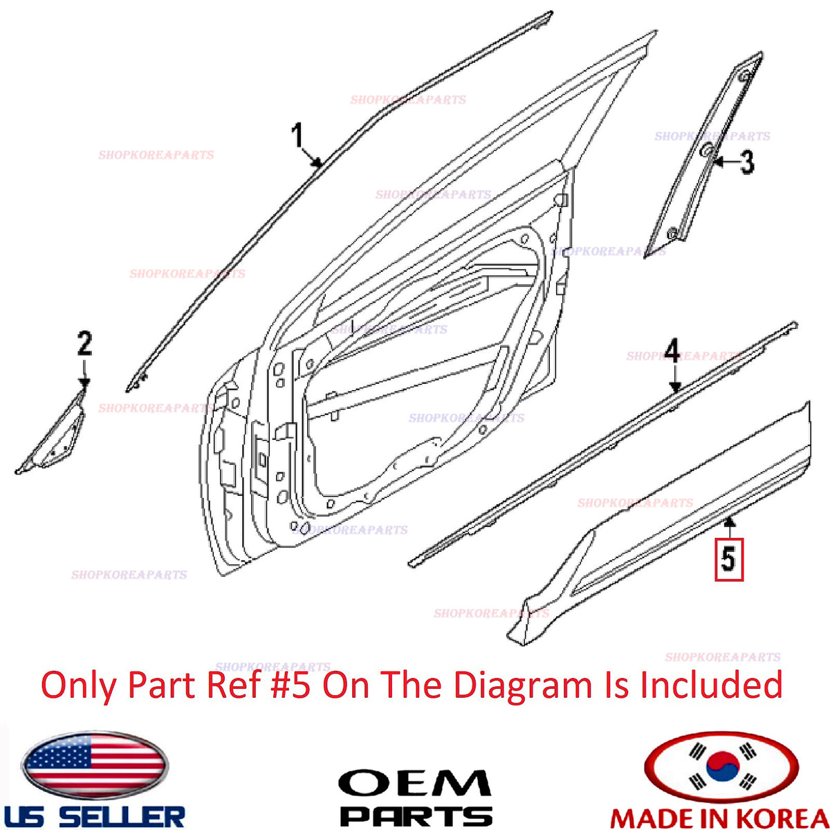 GENUINE Front Door Lower Molding RIGHT Passenger Kia EV9 LIGHT WIND 2024-2025