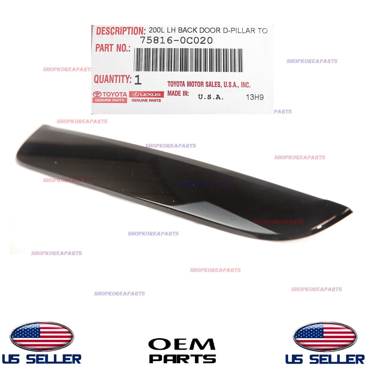 GENUINE Back Door Outer Moulding LEFT Driver Side OEM Toyota Sequoia 2008-2022