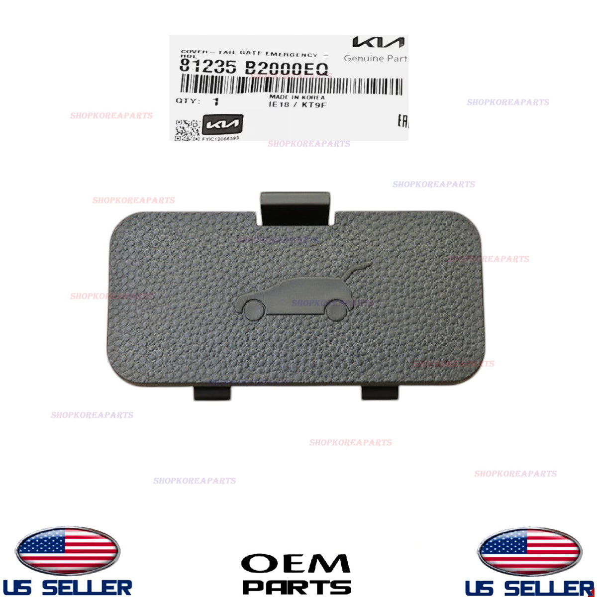 GENUINE OEM Tailgate Emergency Handle Cover 2014-2019 Kia Soul 81235-B2000EQ