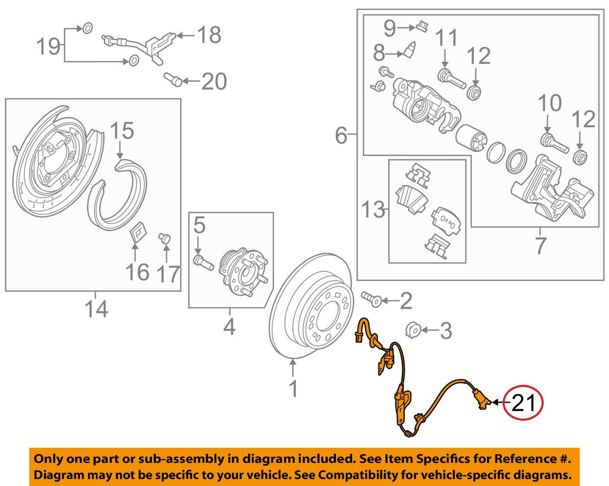 CABLE ONLY for SENSOR ABS REAR RIGHT GENUINE HYUNDAI SONATA 2015-2019 59930C1100