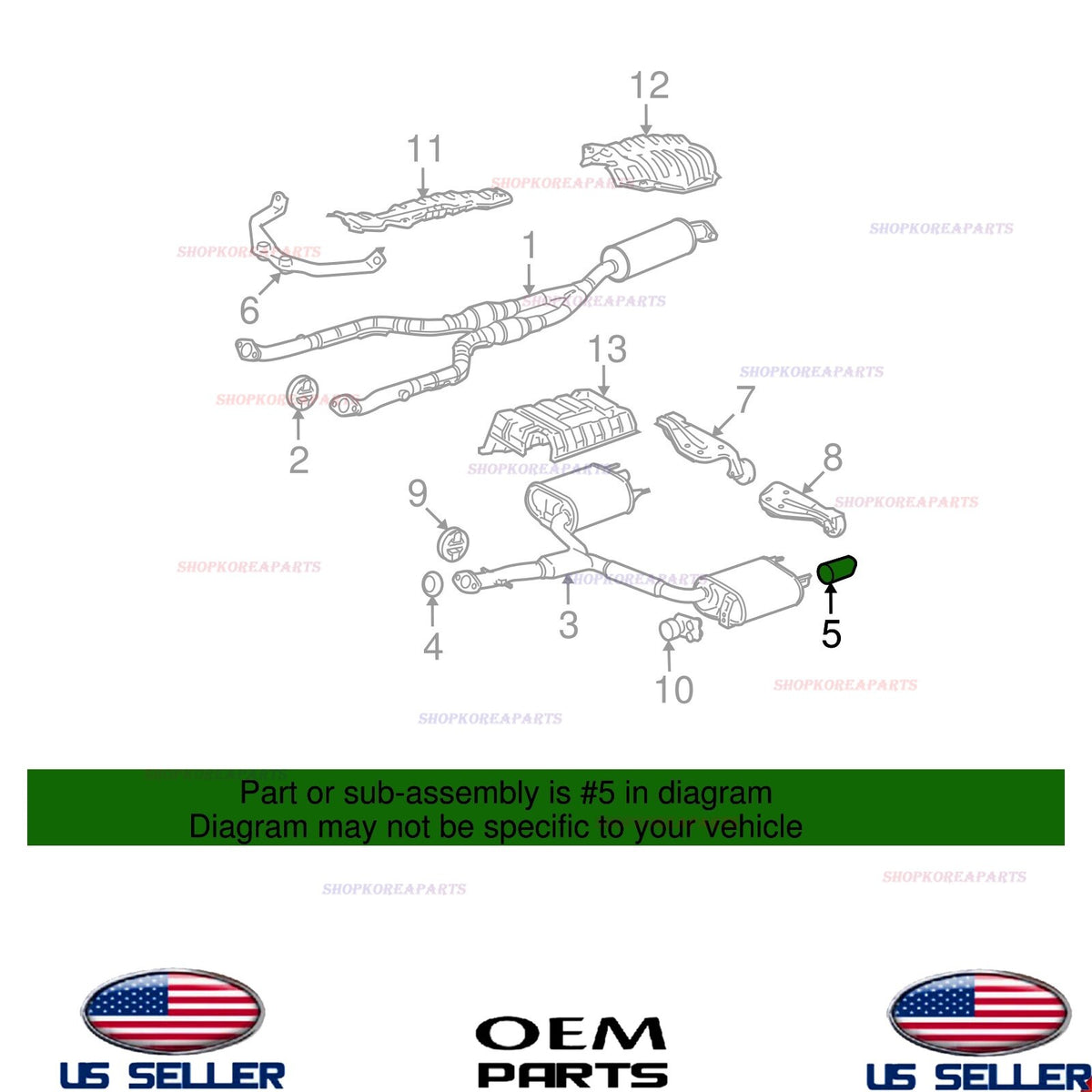 GENUINE OEM Exhaust Tail Pipe Baffle 2006-2015 Scion xB IS250 IS350 *See List