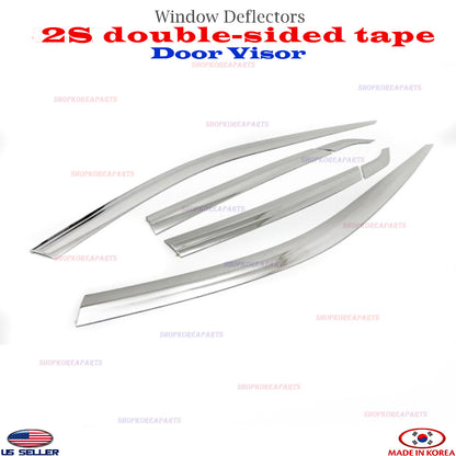 Chrome Window Door Visor Vent Shade Rain Guard fits for Genesis GV70 2022-2026