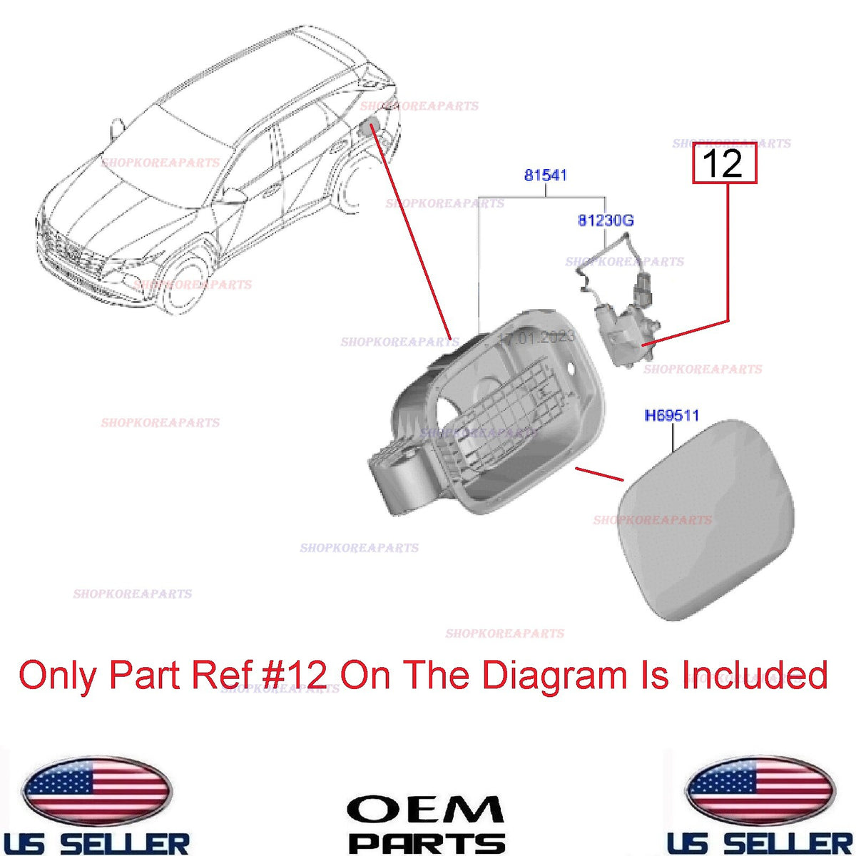 GENUINE Fuel Filler Door Opener Motor Actuator ⭐OEM⭐ Hyundai Tucson 2022-2025