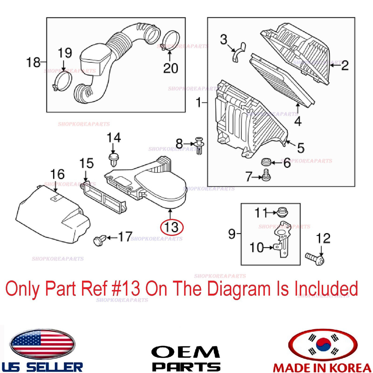 ✅GENUINE✅ Air Cleaner Intake Duct Tube OEM HYUNDAI SANTA FE SPORT 2.4L 2013-2016
