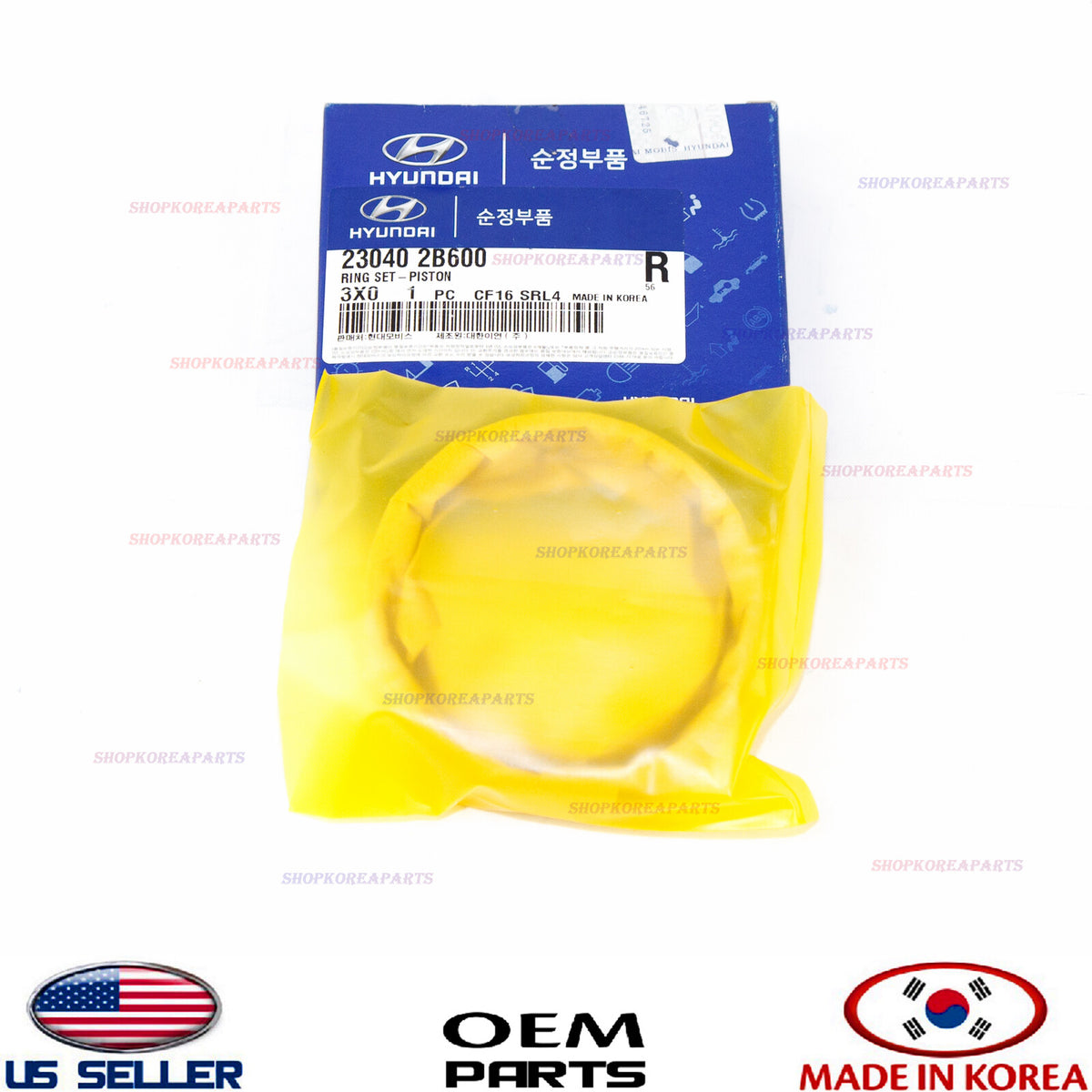GENUINE OEM Engine Piston Ring Set STD-A 1.6L 2012–2017 Accent Veloster Kia Rio