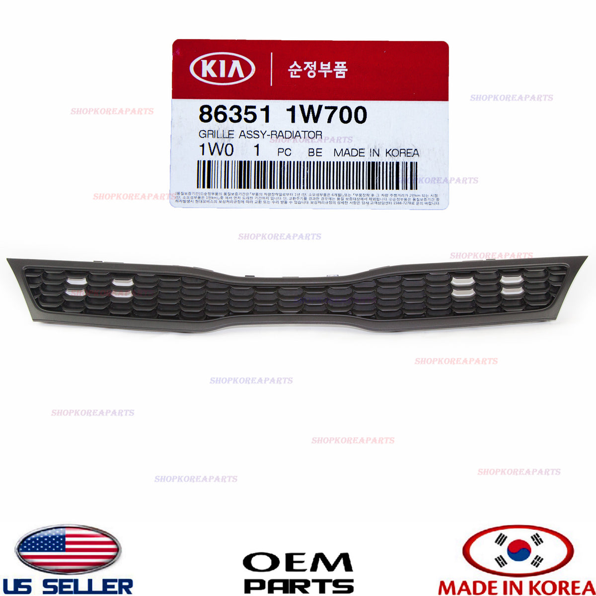 GRILLE RADIATOR FRONT BLACK GENUINE! KIA RIO 5 DR HATCHBACK 2016-2017 863511W700