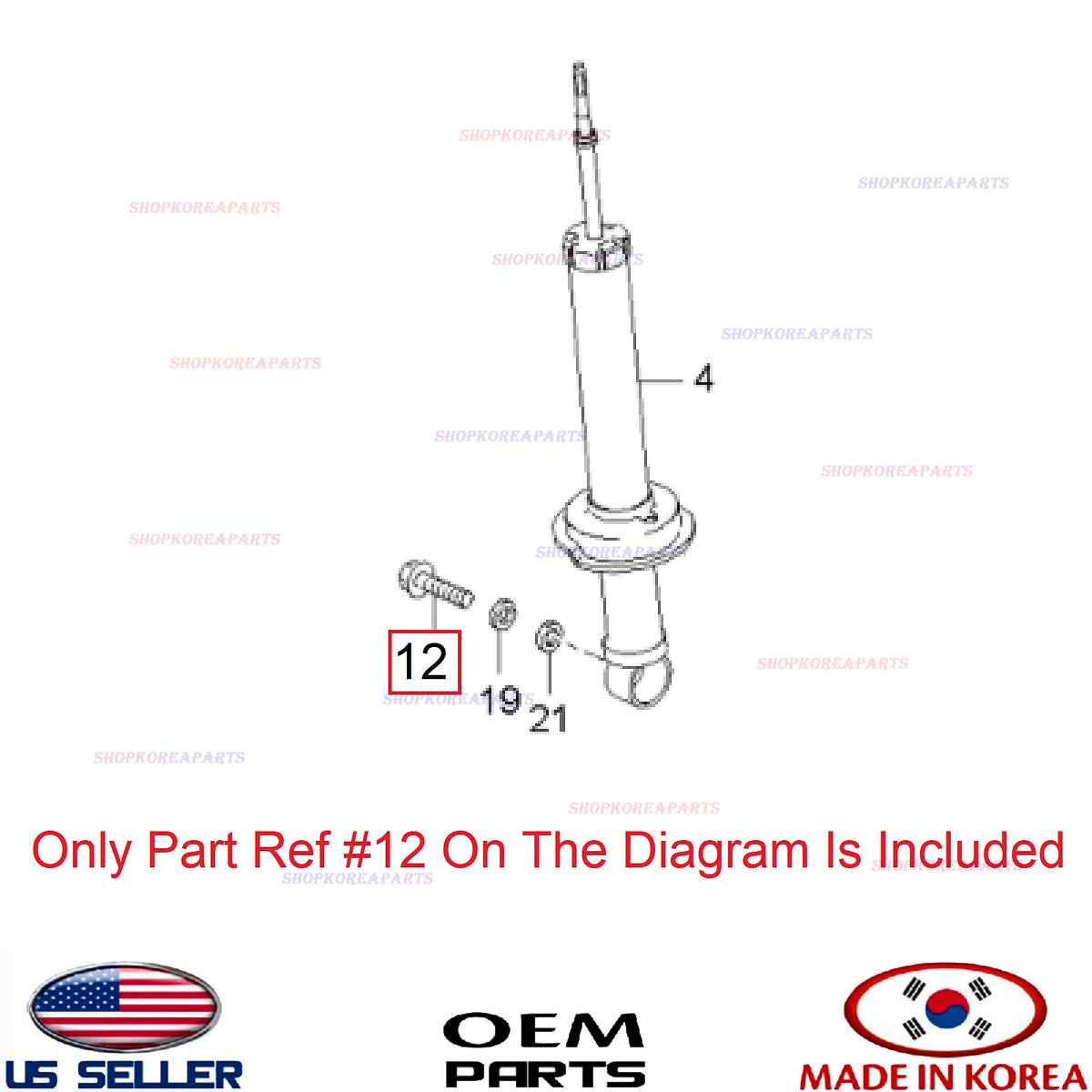 Camshaft Gear Bolt / Rear Shock Absorber Bolt OEM HYUNDAI KIA *See Compatibility