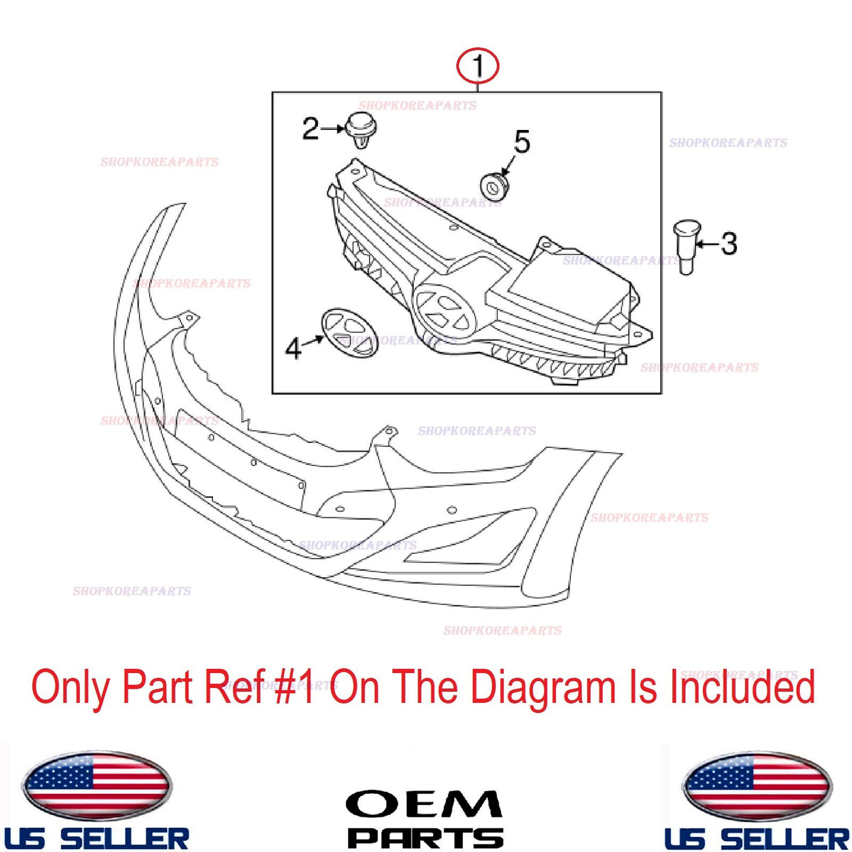 ✅GENUINE✅ Front Radiator Grille OEM Hyundai Elantra Sedan 2014-2016 86350-3X800
