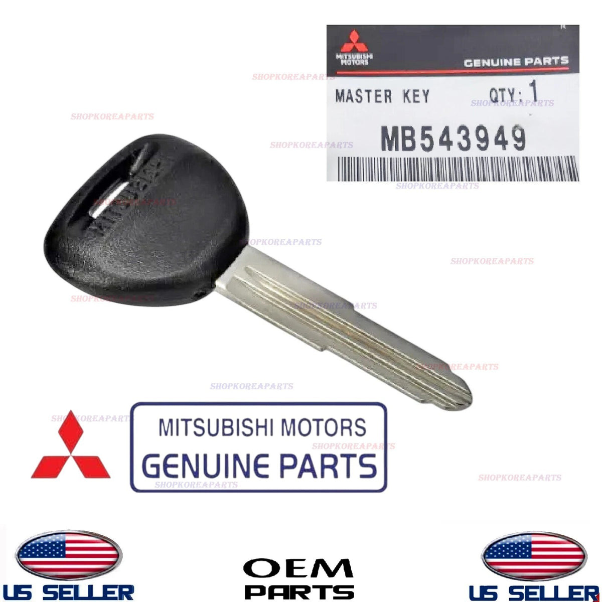 MB543949 GENUINE OEM Mitsubishi Galant 3000GT Diamante Eclipse Uncut Blank Key