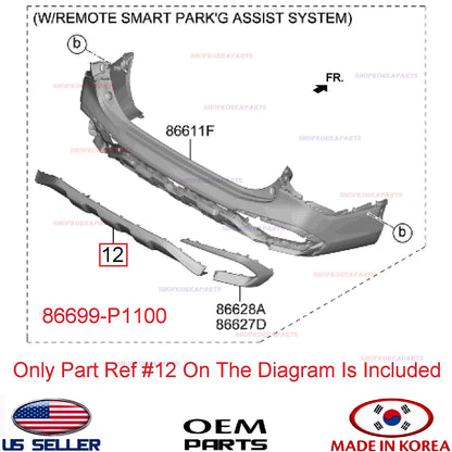 GENUINE Rear Bumper Lower Centr Molding Chrome ⭐OEM⭐ Kia Sportage Hybrid 2023-25