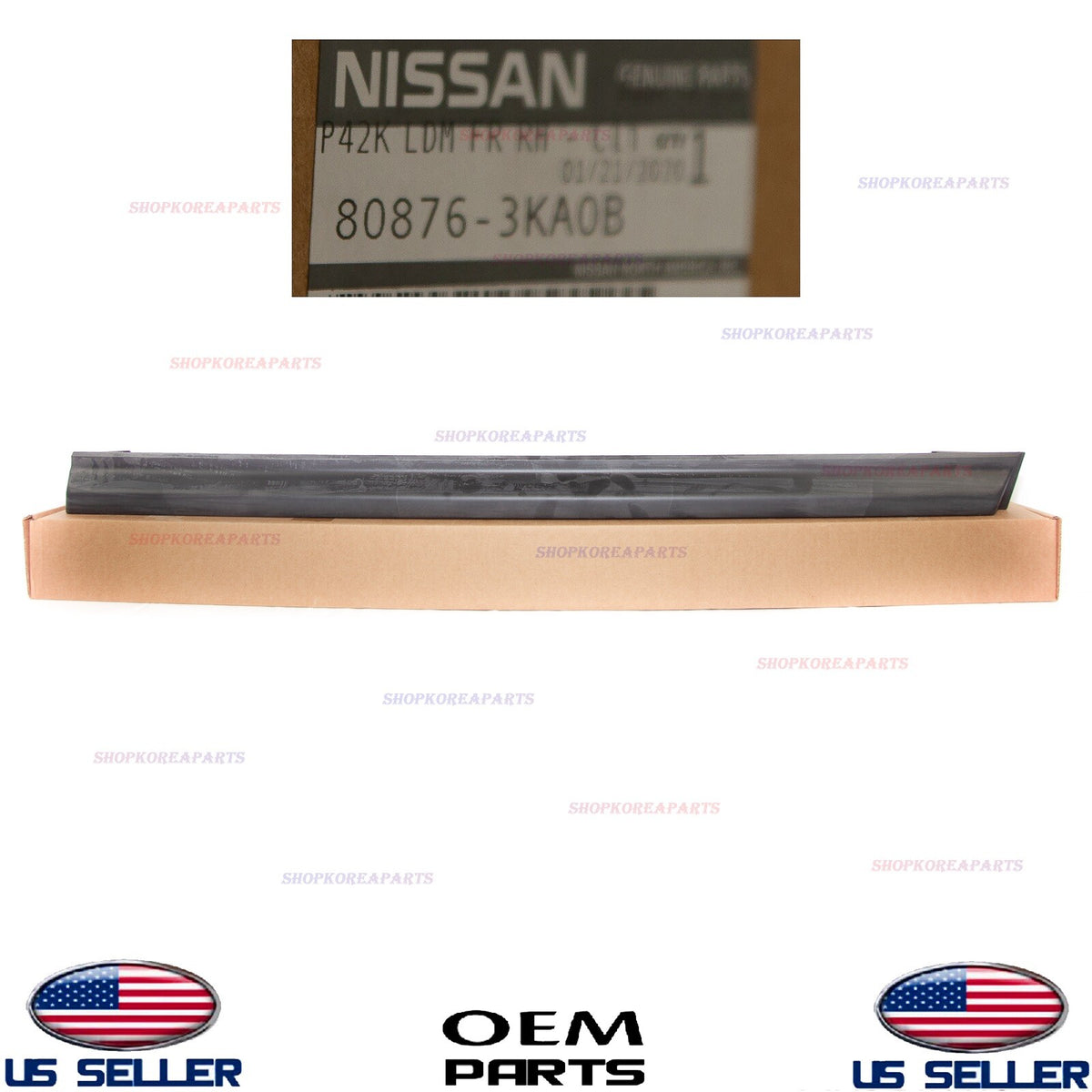 GENUINE Front Door Lower Moulding Black Passenger Side OEM PATHFINDER 2013-2015
