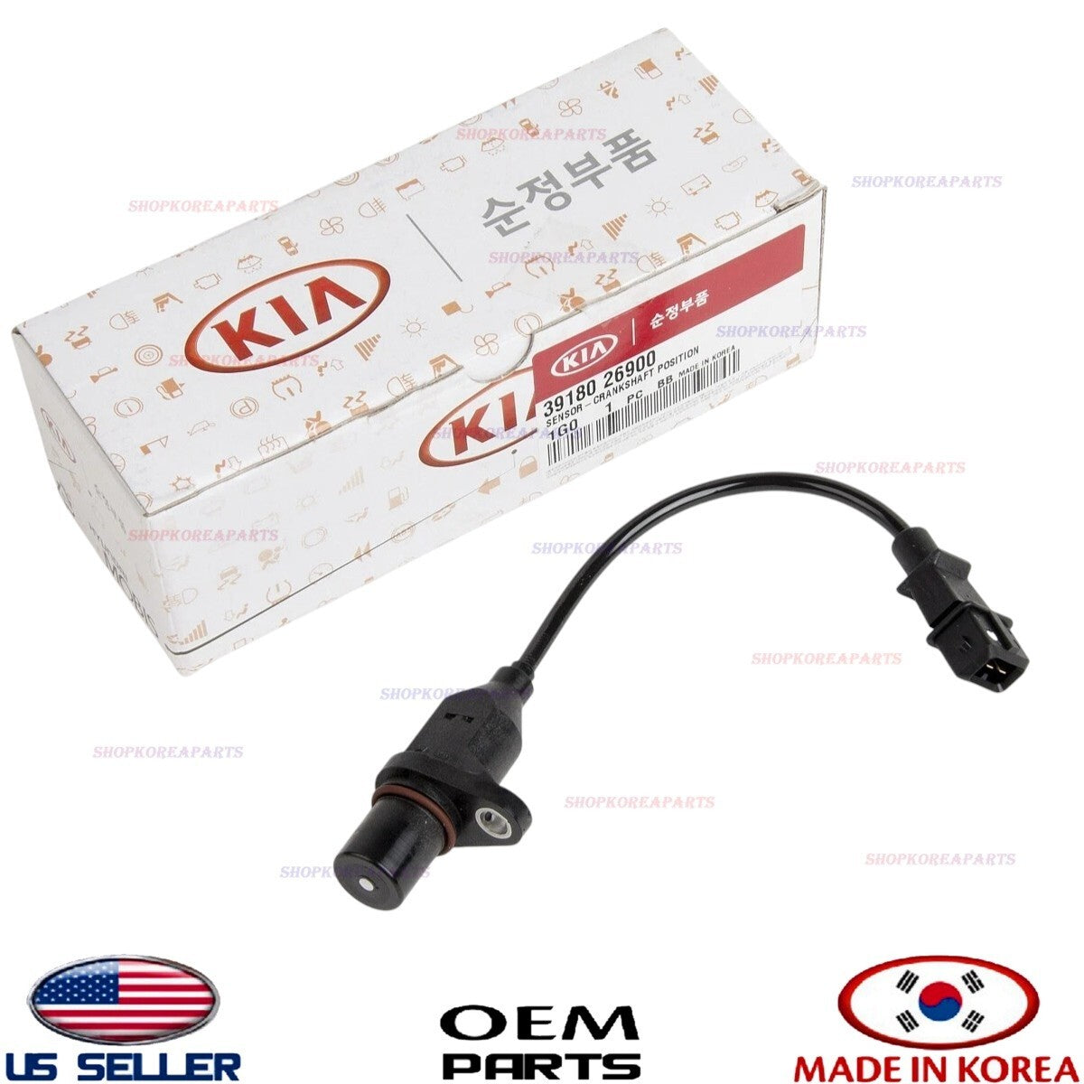 GENUINE OEM Crankshaft Position Sensor 1.6L 2007–2011 Accent Kia Rio 39180-26900