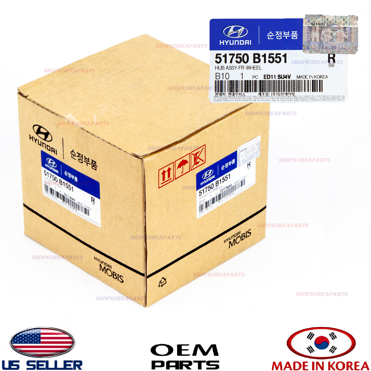 WHEEL HUB & BEARING FRONT GENUINE G80 GENESIS 3.8L 4WD 2015-2017 51750B1551