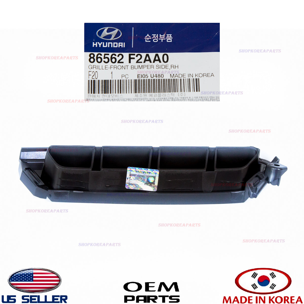 FRONT BUMPER Air Grille Curtain RIGHT GENUINE ELANTRA SEDAN 2019-2020 86562F2AA0