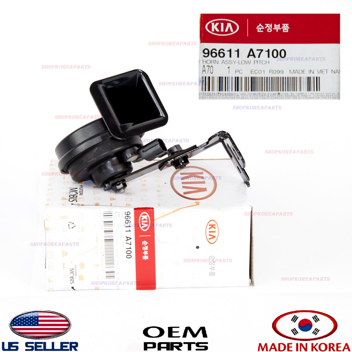 HORN ASSY LOW PITCH GENUINE! FOR KIA FORTE 2014-2018 96611A7100