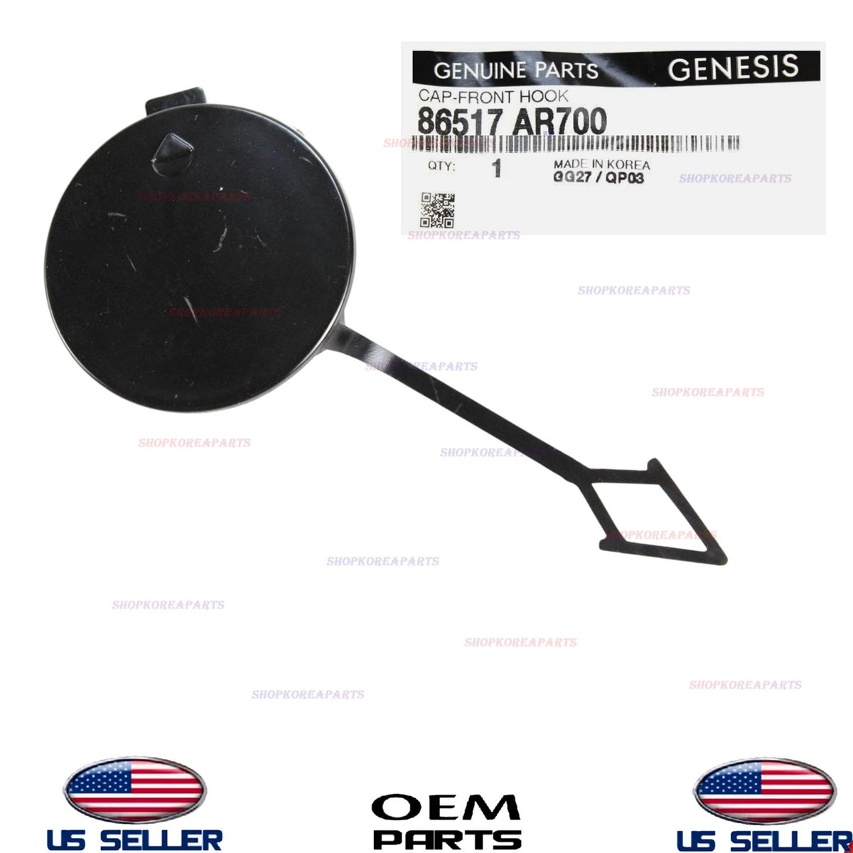 GENUINE OEM Front Bumper Tow Hook Cap Cover 2022–25 Genesis GV70 With Sport Pkg