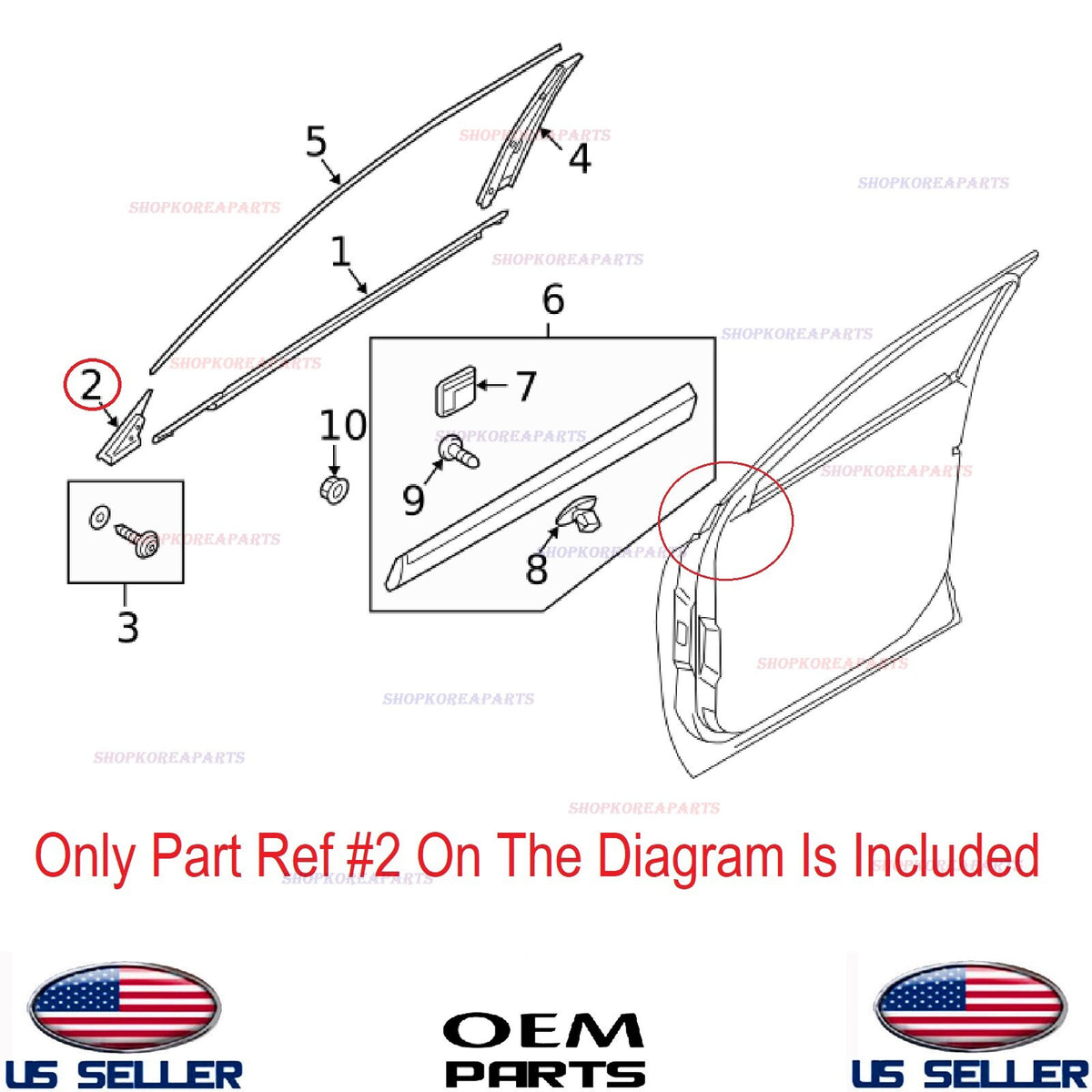 GENUINE OEM Front Door Trim Molding Garnish Delta Passenger Side 20-25 Telluride