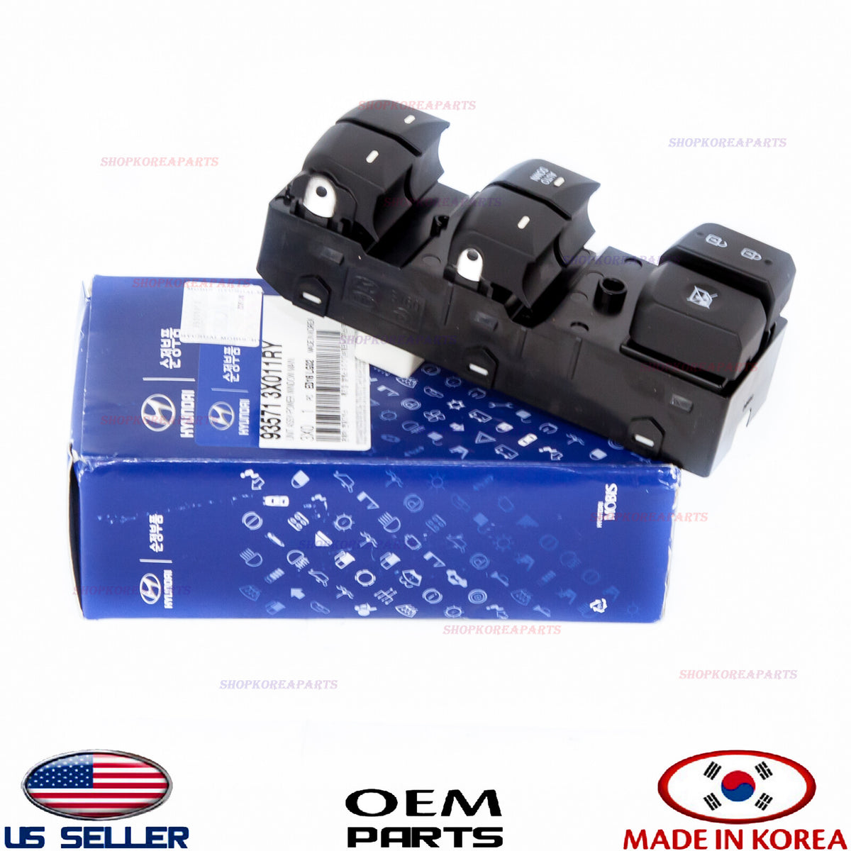 GENUINE Front Door Left Power Window Switch ⭐OEM⭐ Elantra Sedan 14-16 "AUTO DOWN