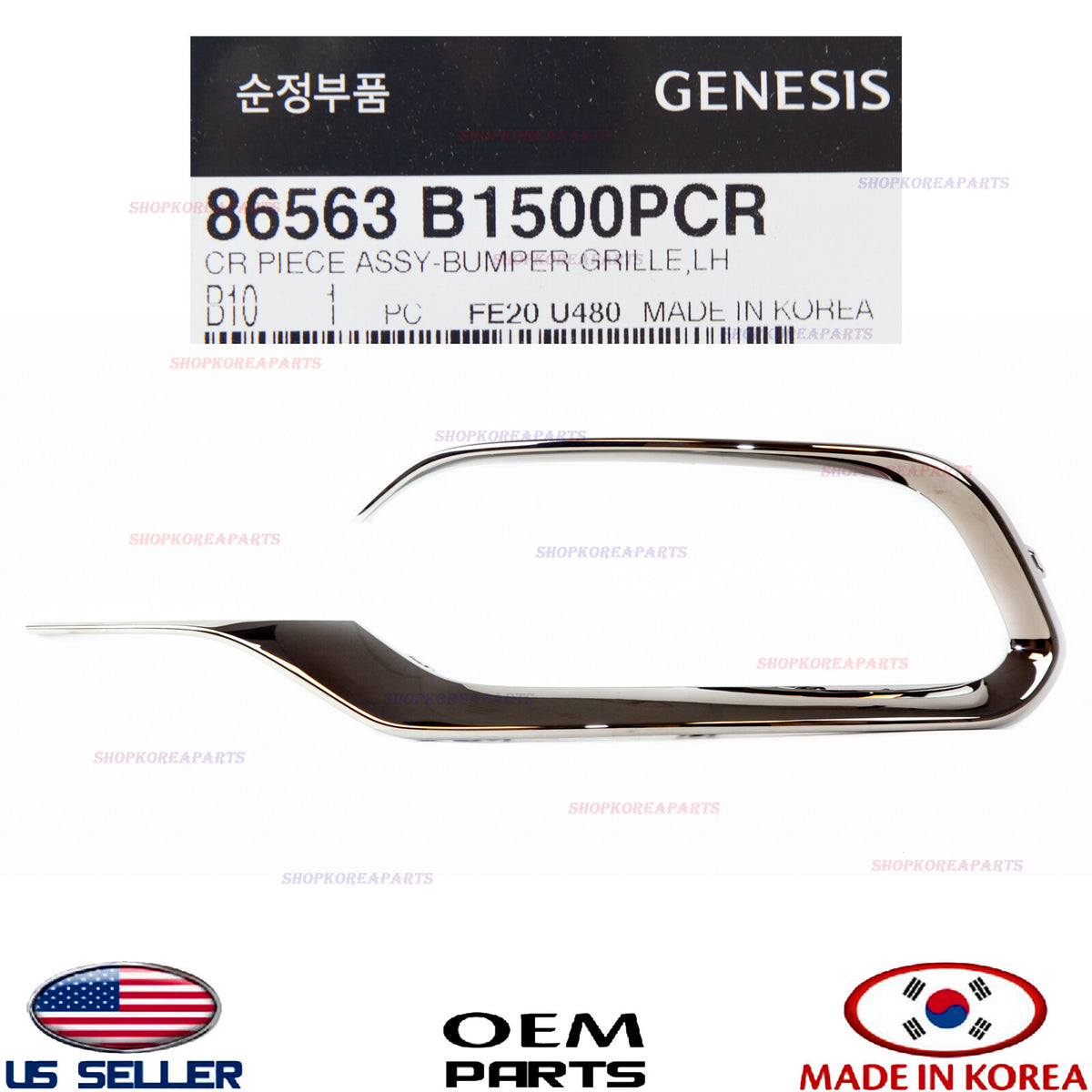 GENUINE Front Bumper Lower Chrome Molding LEFT Driver Side ⭐ GENESIS G80 2018-20
