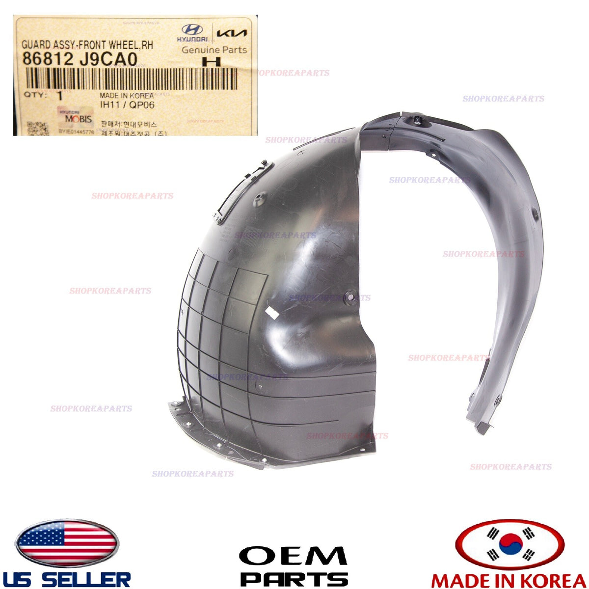 GENUINE Fender Liner Front RIGHT Passenger Side ⭐OEM⭐ Kona 2022-2023 86812-J9CA0