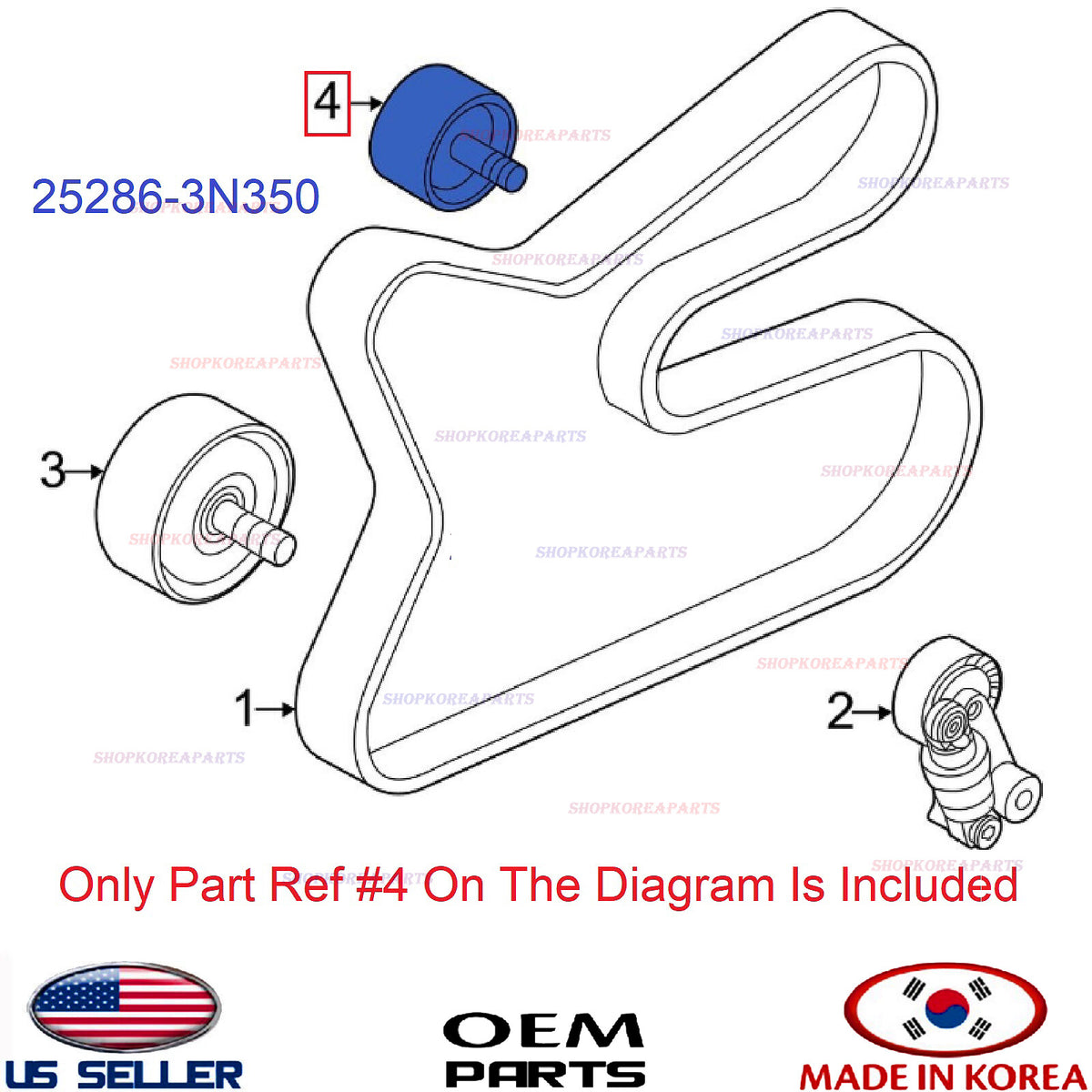 GENUINE Serpentine Belt Idler Pulley ⭐OEM⭐ Kia Carnival 3.5L V6 2022-2026