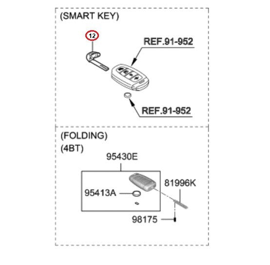 Insert Emergency Key Blade for Smart Keyless Remote ⭐OEM GENUINE⭐KONA 2018-2020