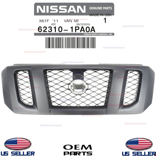 ✅GENUINE✅ Front Bumper Center Upper Grille w/ Emblem Nissan NV1500 NV2500 NV3500