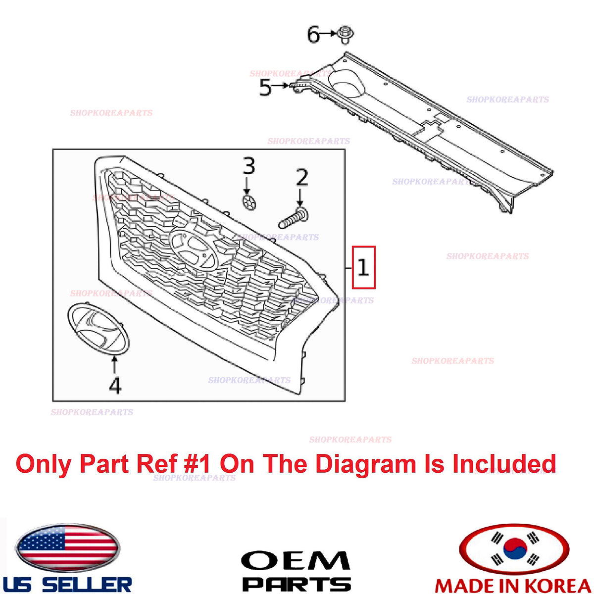GENUINE Front Bumper Center Radiator Grille OEM PALISADE Calligraphy 2020-2022