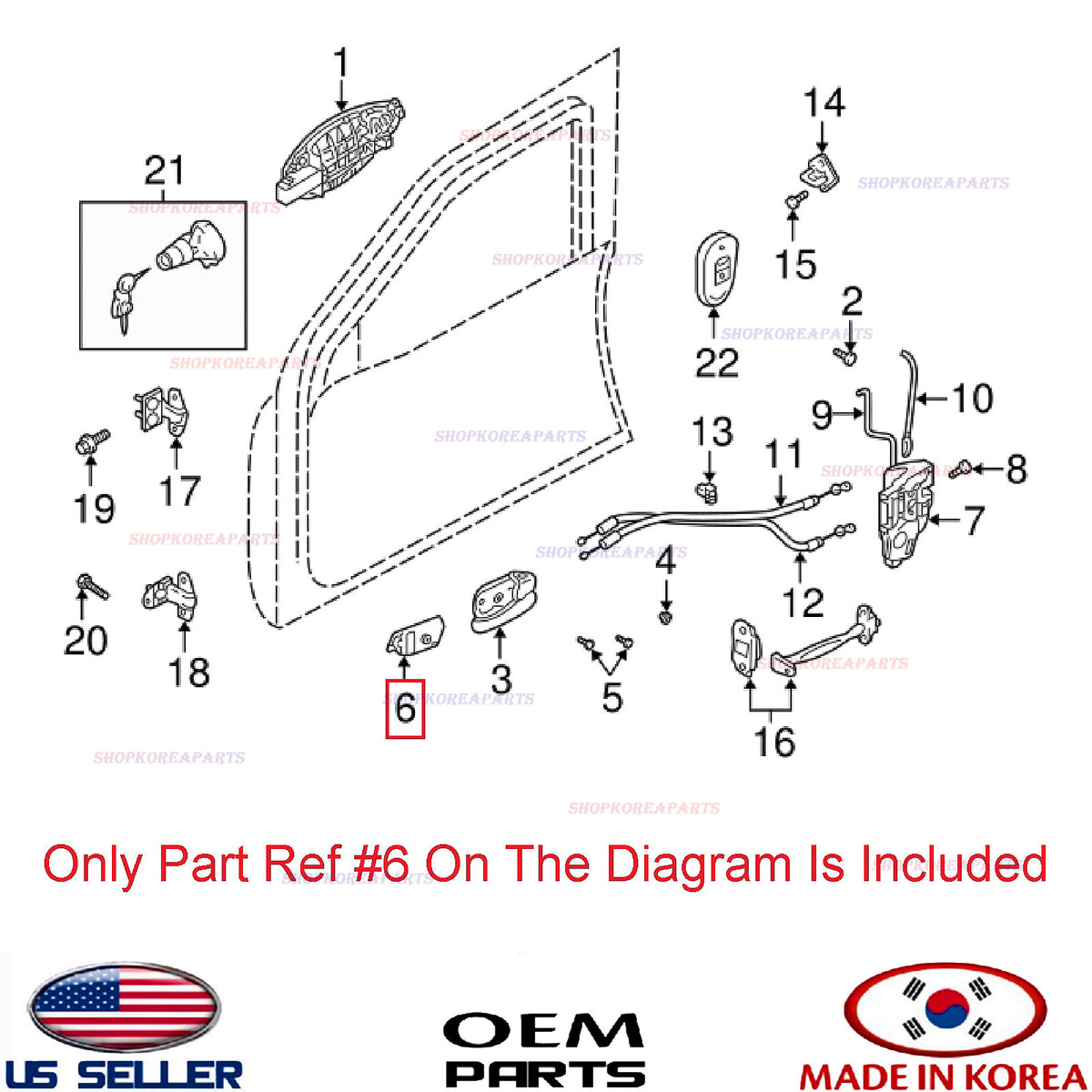 GENUINE Door Inside Handle Housing RIGHT Passenger Side ⭐OEM⭐ Tiburon 2003-2008