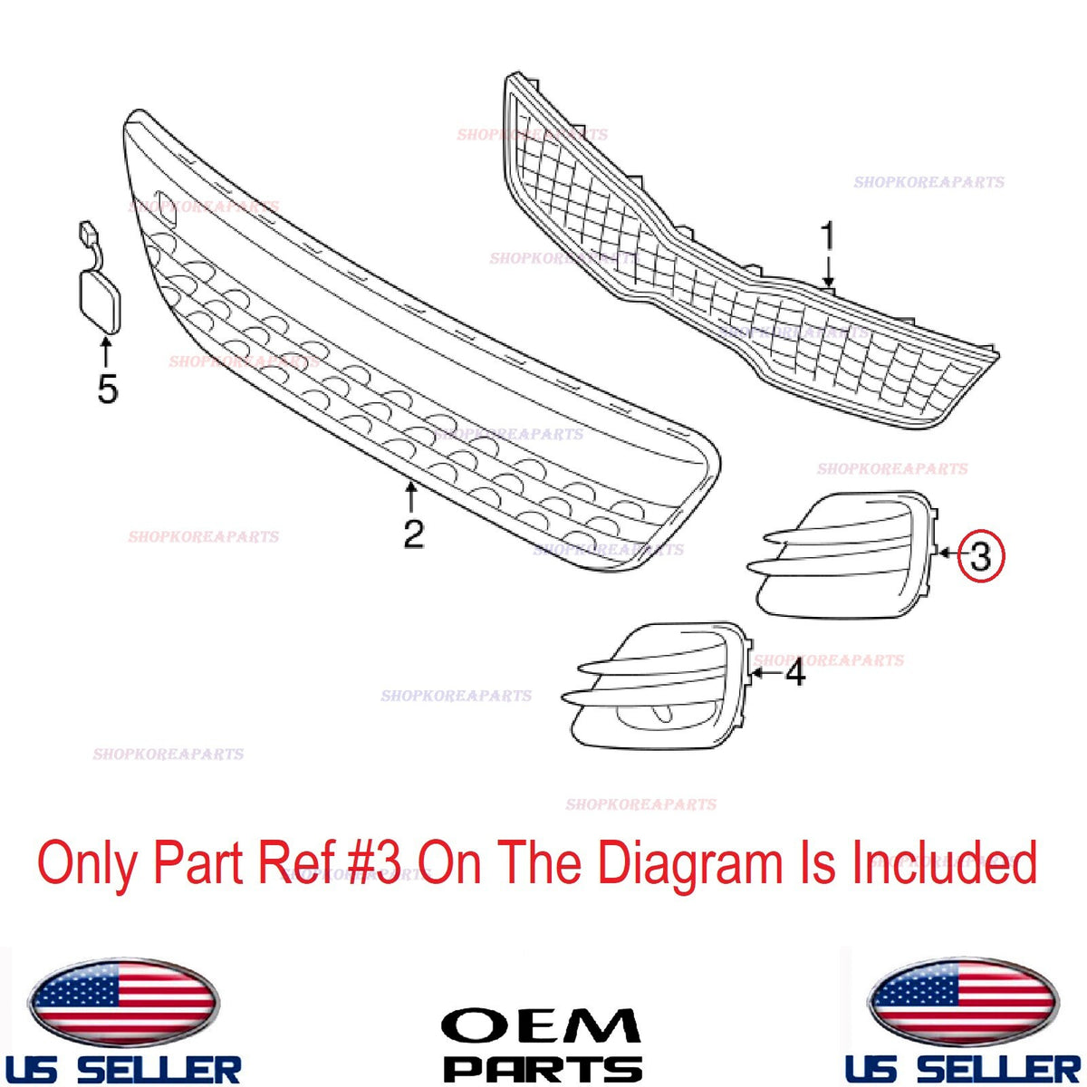 GENUINE Front Bumper Fog Lamp Cap Cover Passenger Side OEM RIO Hatchback 2016-17