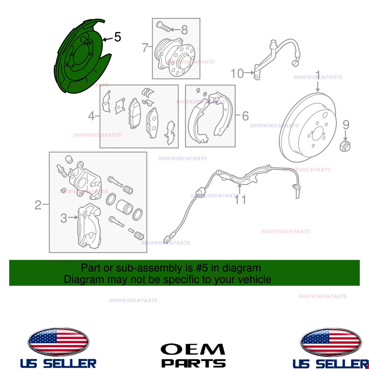 GENUINE Rear RIGHT Passenger Side Brake Backing Plate 2012-23 Subaru *See List