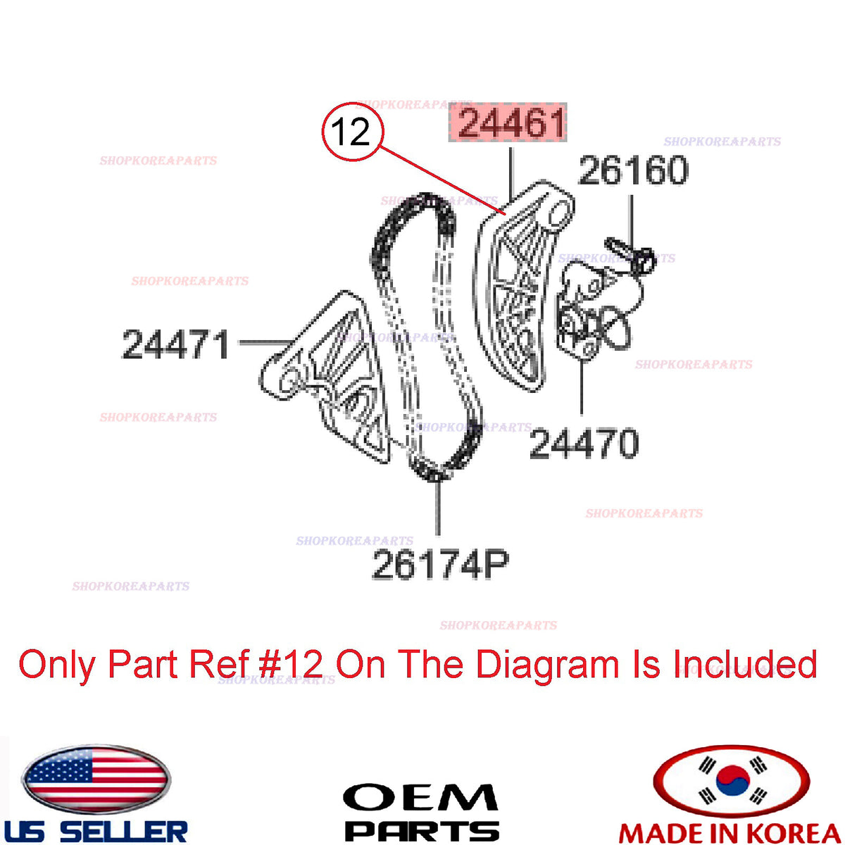 Engine Oil Pump Chain Tensioner Arm ⭐OEM⭐ SONATA 2.4L 11-14 OPTIMA 2.4L 11-15