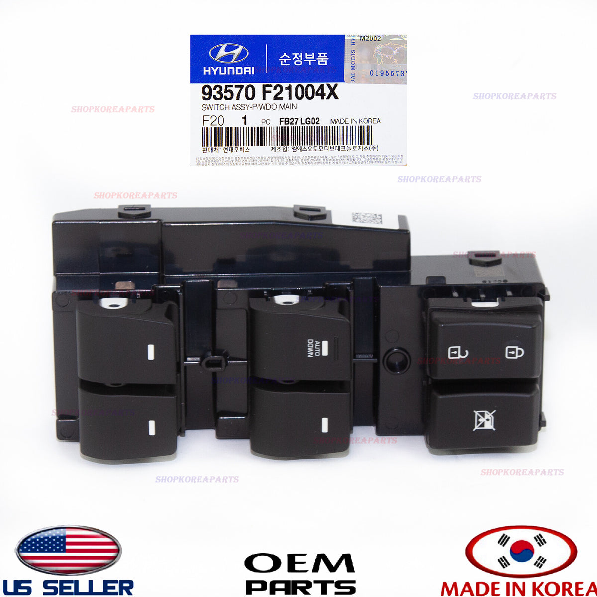 GENUINE Power Window Main Switch Driver Door ⭐OEM⭐ Elantra 2017-2020 *AUTO DOWN