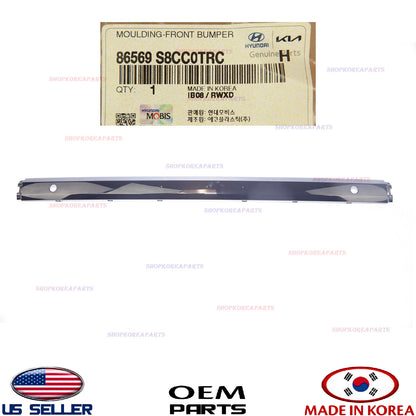 GENUINE Front Bumper Centr Molding Trim BLACK ⭐OEM⭐ Hyundai Palisade 2023-2025