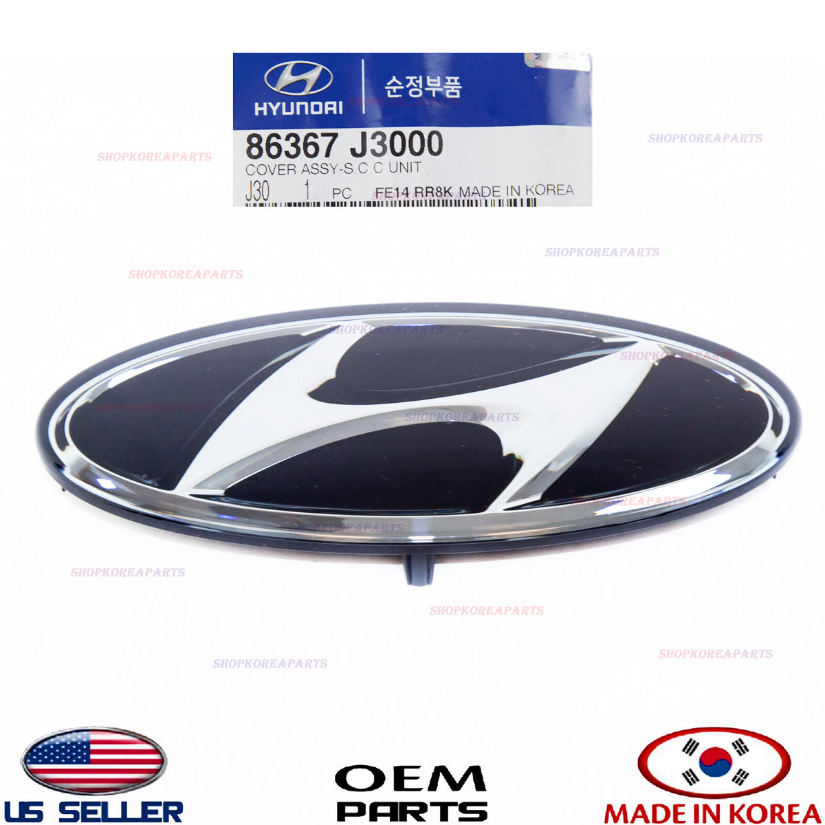 GENUINE Front Grille Emblem COVER S.C.C UNIT ⭐OEM⭐ VELOSTER TURBO 2019-2021