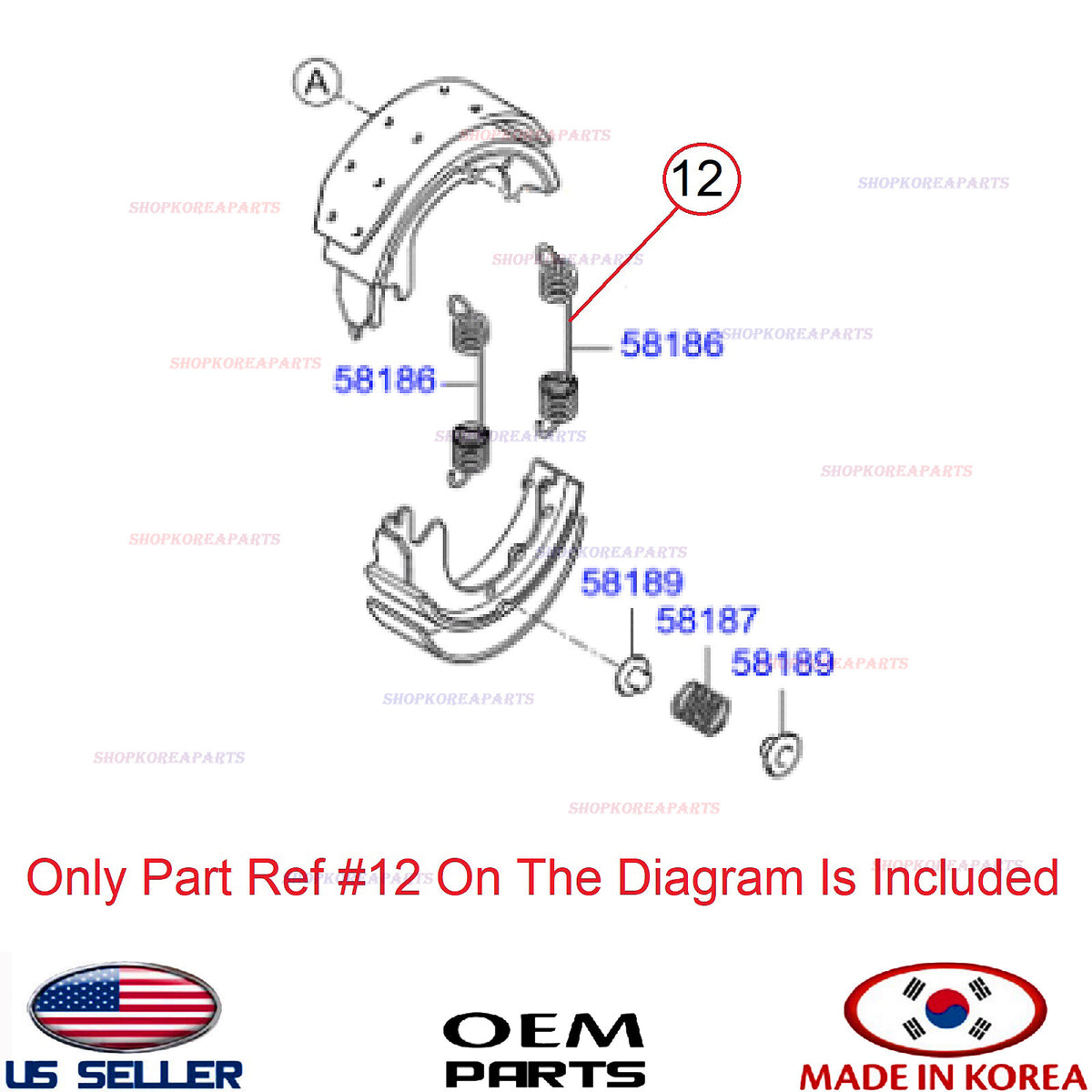 GENUINE Rear Drum Brake Return Spring ⭐OEM⭐ Hyundai HD 58186-5H000