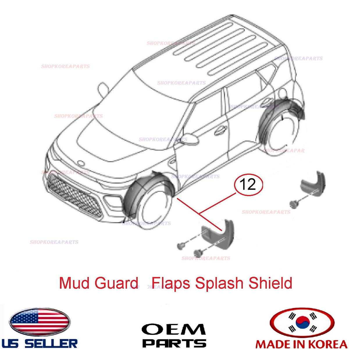 GENUINE Mud Guard Flaps Splash Shield Front LEFT Driver ⭐OEM⭐ Kia Soul 2020-2024