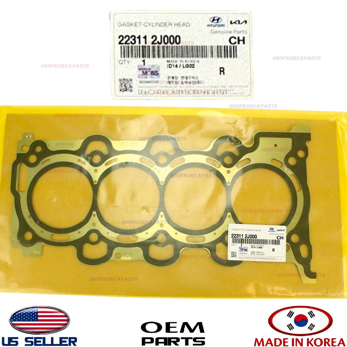 GENUINE 2.0L Cylinder Head Gasket 2020-2026 Elantra Kona Sonata Hybrid Kia K4