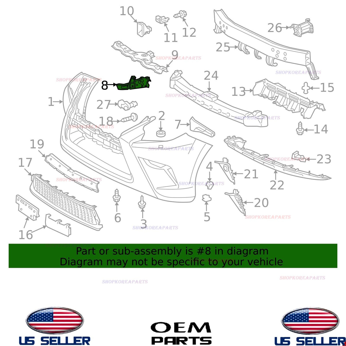 GENUINE OEM Front Bumper Support Bracket LEFT Driver ⭐ 2014-2021 Lexus GX460