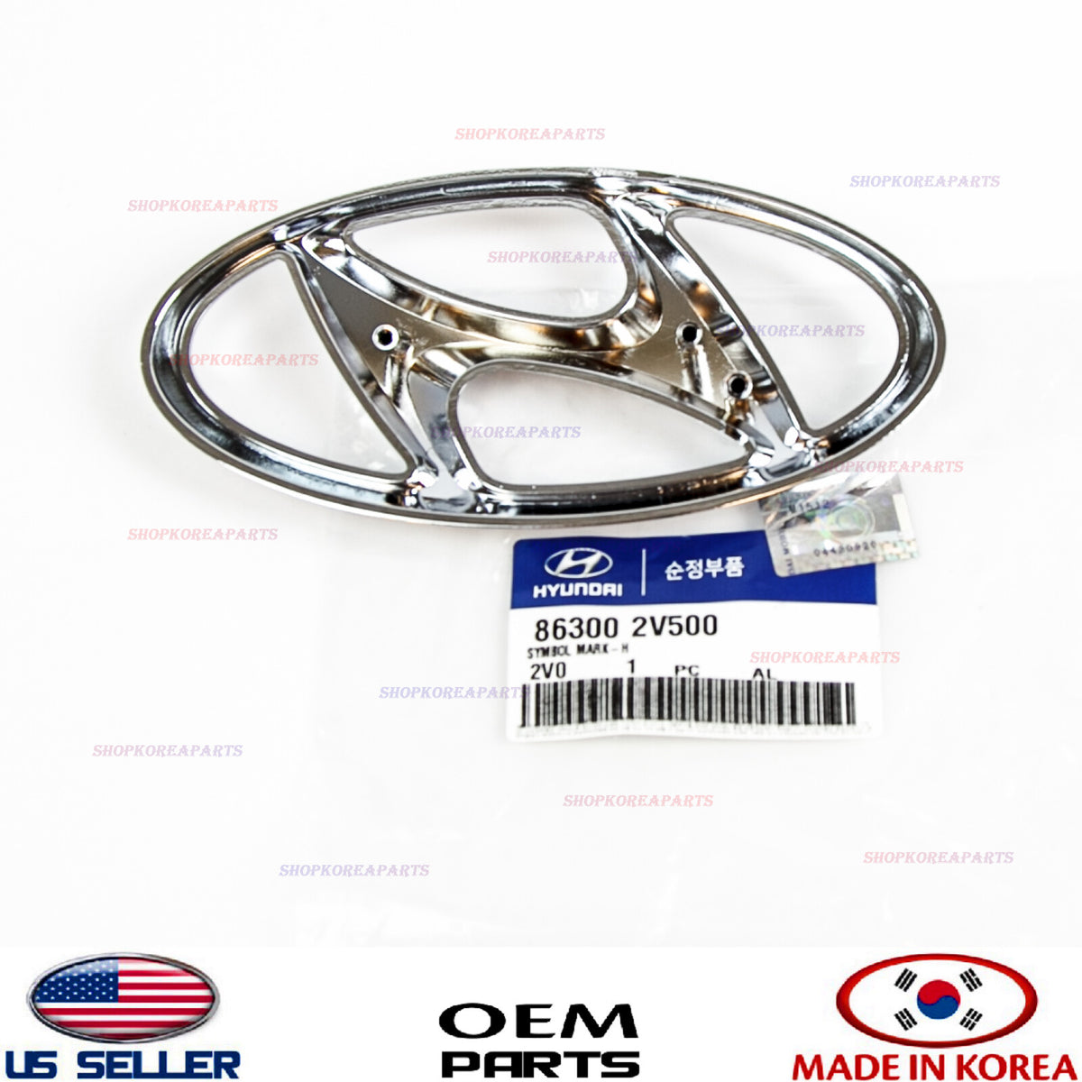 OEM GENUINE Front Grille Emblem VELOSTER TURBO 2012-17 Hyundai H Mark Nameplate
